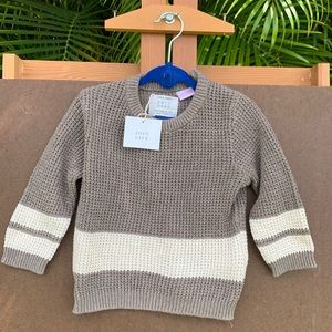 NWT Zara Baby 9-12 months, gray-brown and cream stripe knit sweater